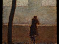 A Man Leaning on a Parapet, by Georges Seurat - a pointillist painting