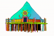 A crannog - an artificially constructed iron-age dwelling that built atop shallow lakes