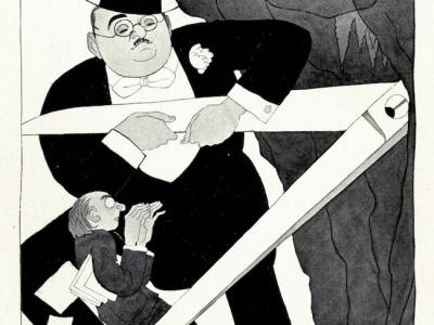 Image in the public domain: 'Alexander Woollcott Rescuing the Playwright From the Awful Shears of th