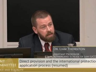 Dr Thornton speaking to the Oireachtas Dr Liam Thornton