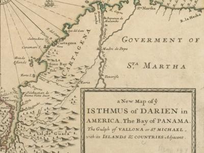 "A draft of the Golden & adjacent Islands, with part of ye Isthmus of Darien" courtesy of Norman B. Leventhal Map & Education Center at the Boston Public Library