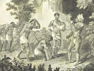 Chief Chatoyer of the Garifuna (right) - then known as the Black Caribs - who was killed by Alexander Leith from Aberdeenshire in 1795. Chatoyer is considered a national hero in St Vincent. Source: Creative Commons. Chief Chatoyer of the Garifuna