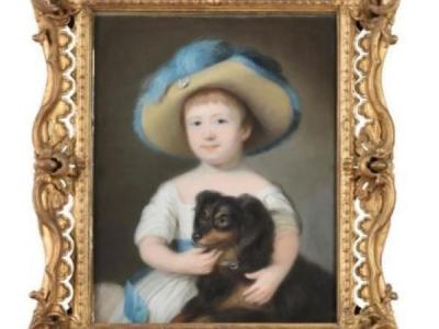 Portrait of a child with a dog by Katherine Read. Private collection (all rights reserved).