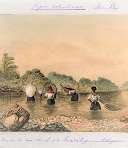 Price, Henry, Lavadoras de oro del río Guadalupe, Antioquia, 1852, colección Biblioteca Nacional de Colombia Price Henry, Lavadoras de oro del río Guadalupe, 1852, colección Biblioteca Nacional de Colombia