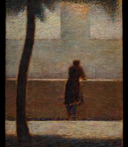 A Man Leaning on a Parapet, by Georges Seurat - a pointillist painting