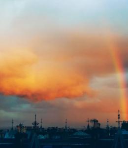 Image by Shivani Shenoy: rainbow over Edinburgh skyline