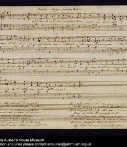 Jane Austen's Music: a score written in Jane Austen's handwriting