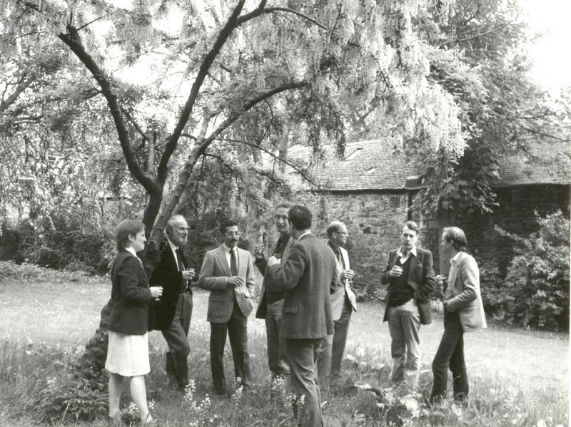 Fellows in the garden of 17 Buccleuch Place
